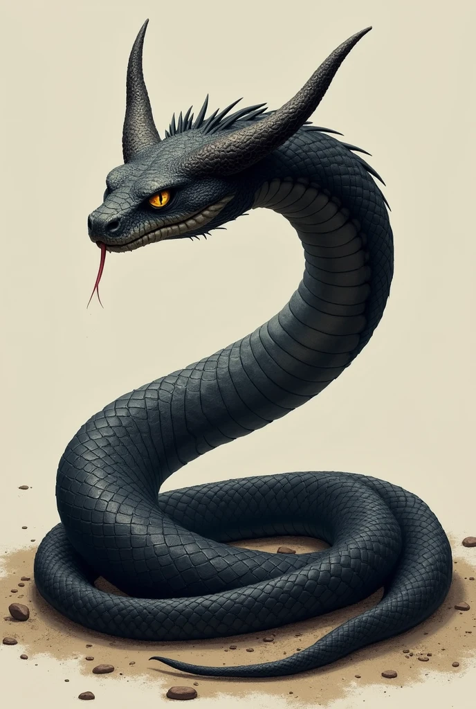 Horned snake looking straight ahead