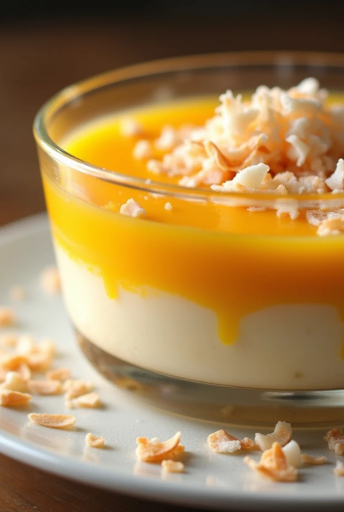 mango cream with coconut 
