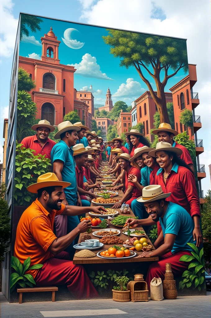 Ubuntu and cooperative stores in Mexico mural
