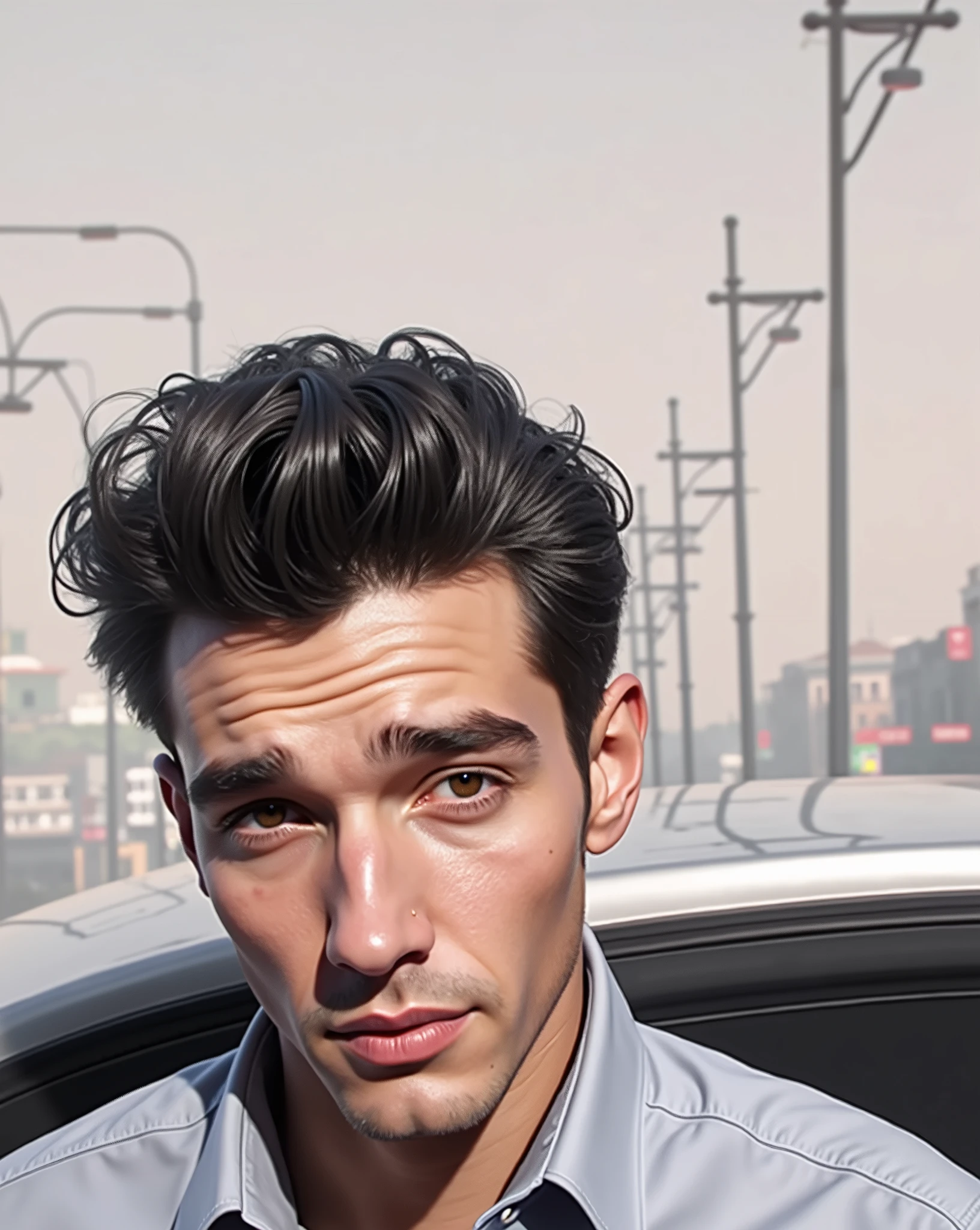 Retail clothing, men&#39;s dress! On top of a car