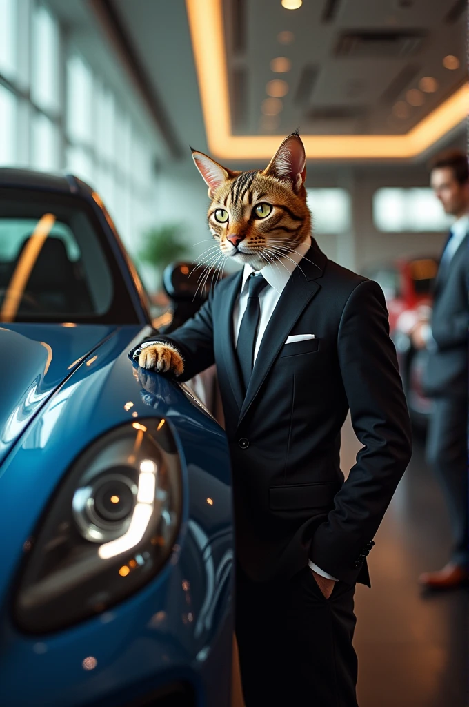 Cat buying Luxury Car