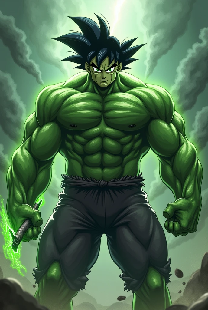 Hulk with trishul In Goku face