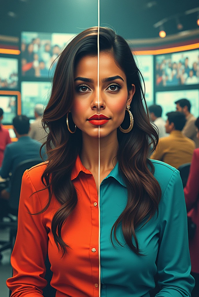 Picture showing how Indian media represents gender issues of India.