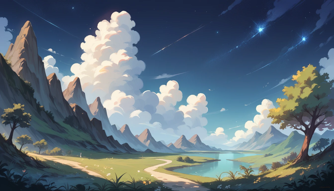 Beautiful starry sky scenery