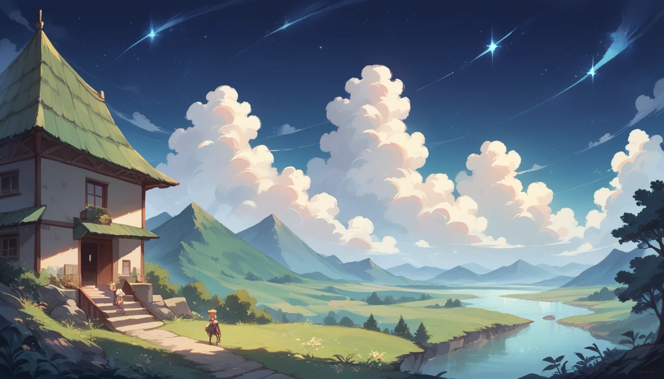 Beautiful starry sky scenery