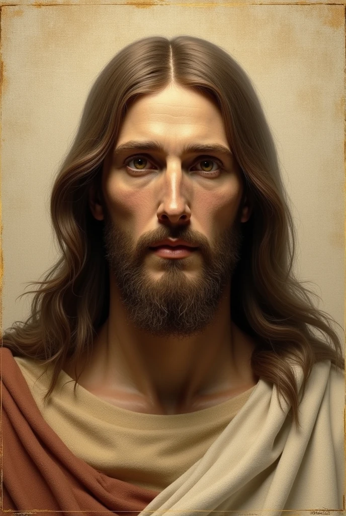 Draw Jesus according to the Holy Shroud
