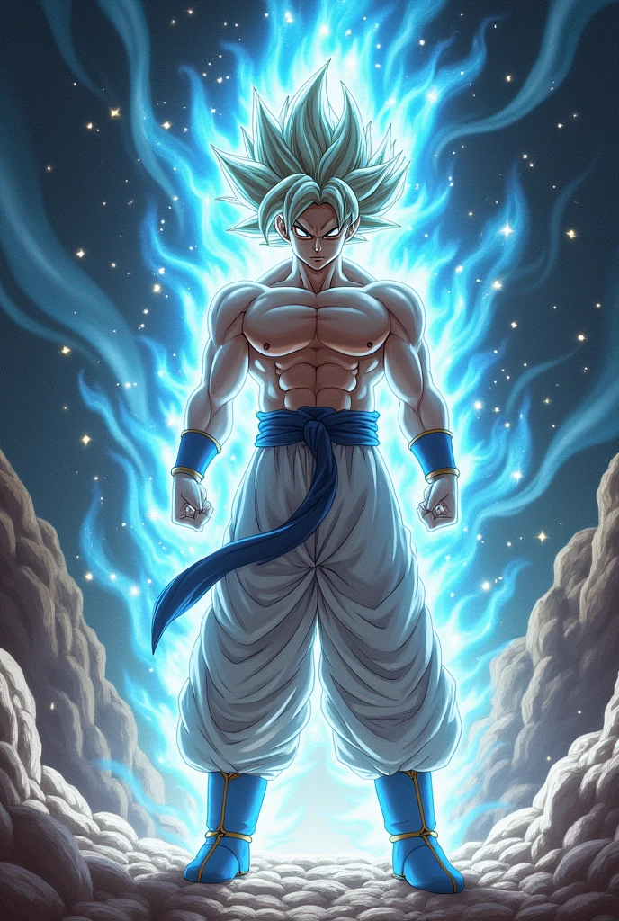 Goku gets ultra instinct (that your hair is like your base state)