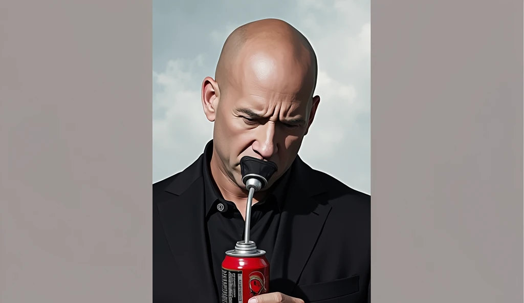 vin diesel drinking a red gas can