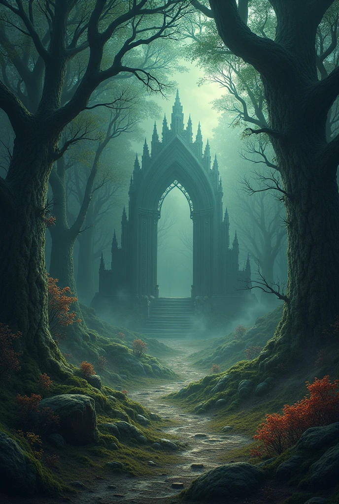 Game background menu anime fantasy magic medieval magic without people boss forest ominous