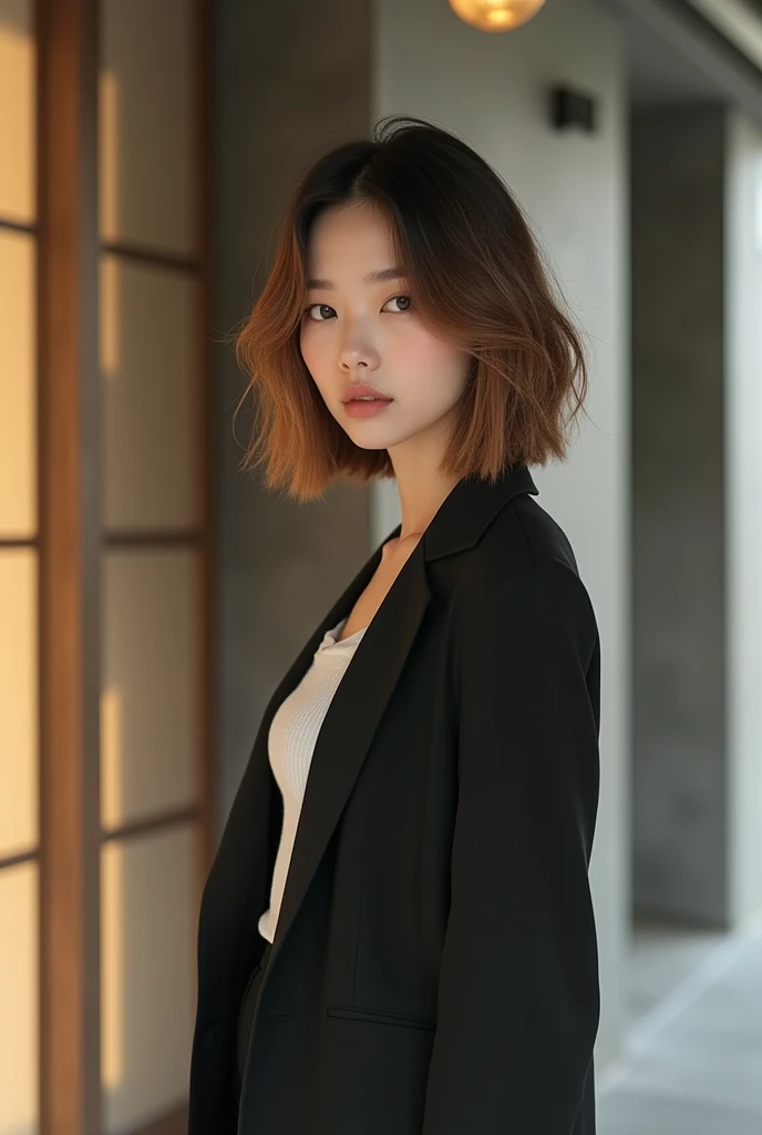 Woman in her 20s, Blazer-wearing brindle, Very chic Japanese