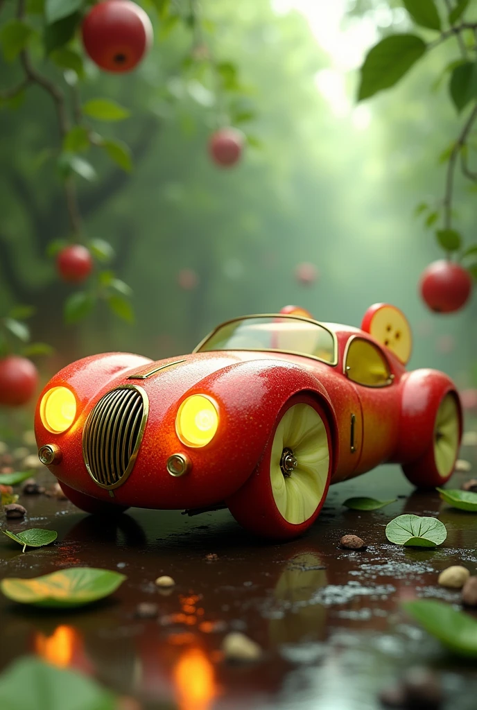 You :Can you draw a car made of apples?