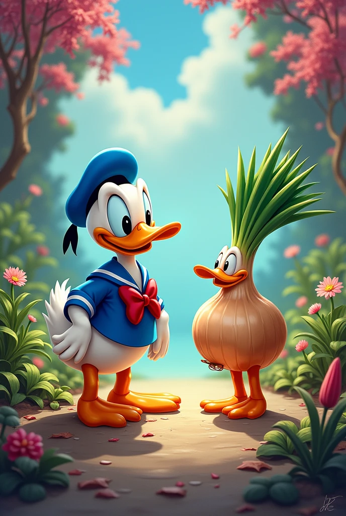 Donald Duck and Chives Together
