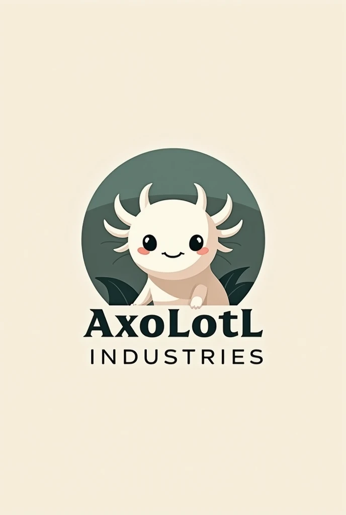 Logo simpliste pour une entreprise sur le thème des axolotl avec le nom axolotl industires
