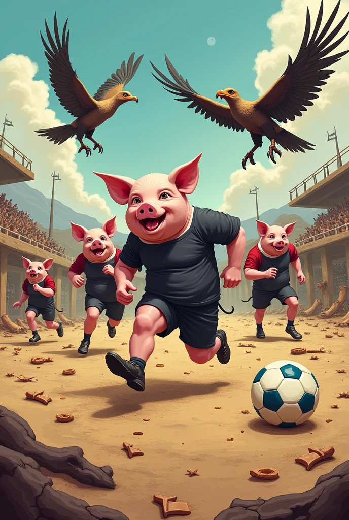 Create a pig vs vulture football team