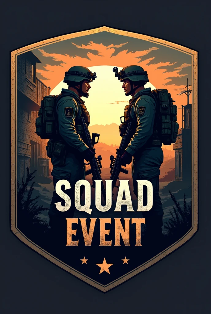 Make a patch logo for a Squad VS Squad military event, 1st hag Maximum of 4 cores