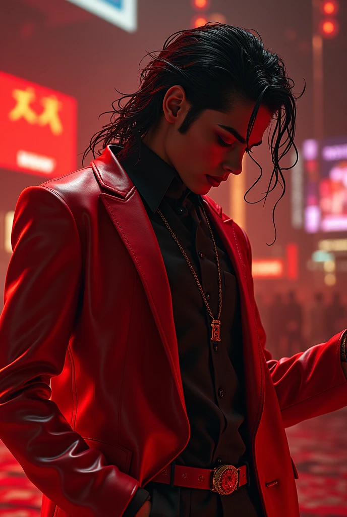 Michael jackson、dance、Red jacket、xana、Event、Cat in a suit、AI Art、beautiful、universe、Metaverse、cool、Nft 、game、music、trend