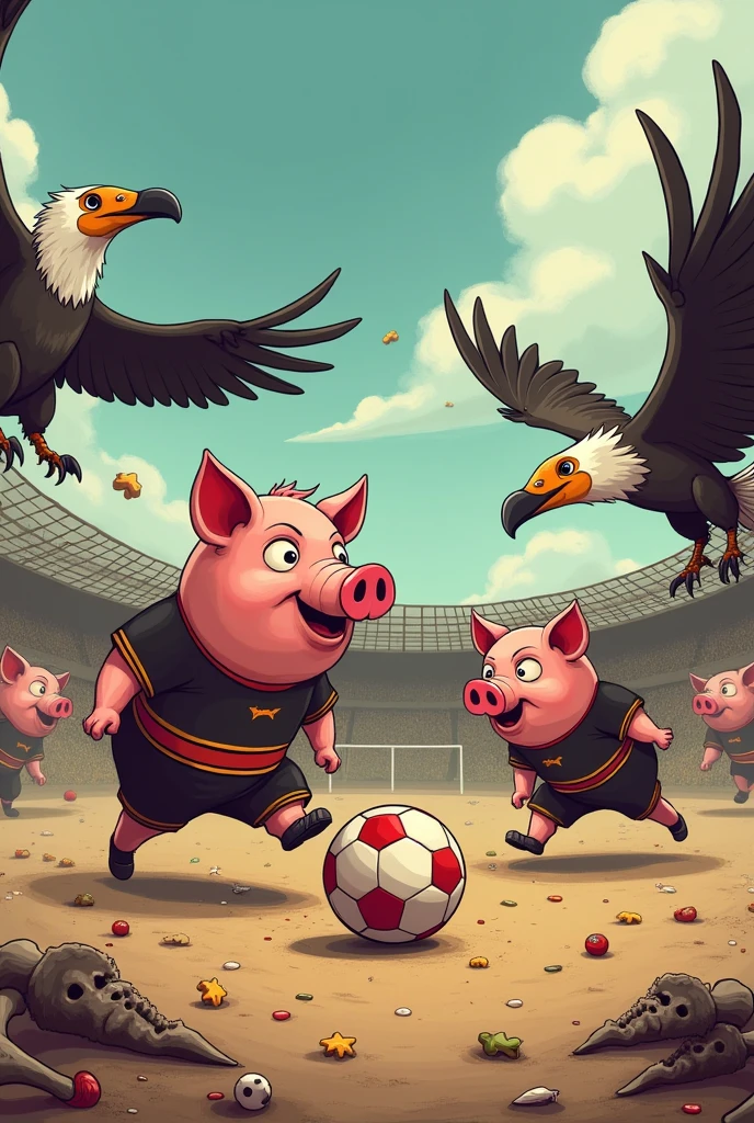 Create a pig vs vulture football team