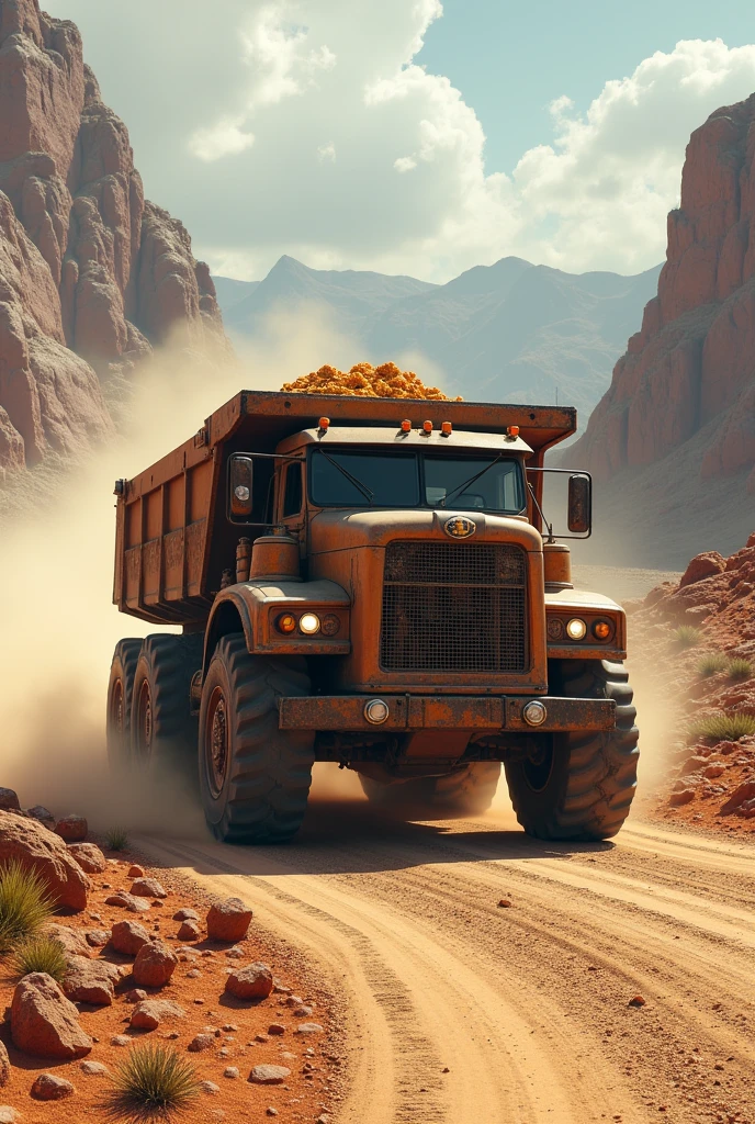 Truck transporting ore