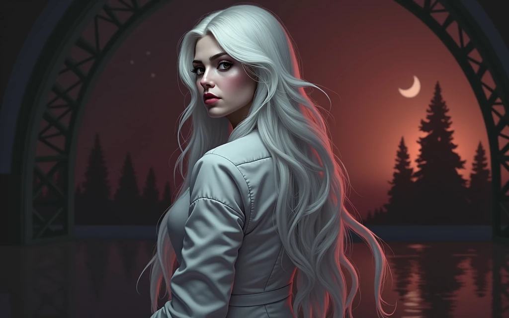 portrait of femme_fatale, long_hair, realism, 