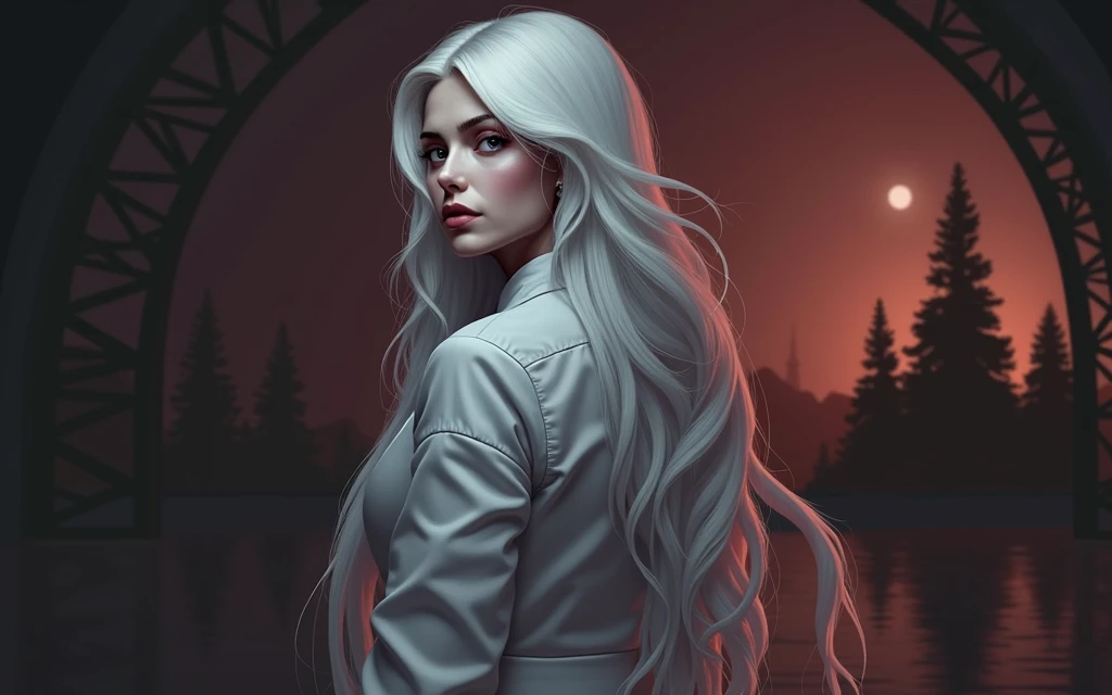 portrait of femme_fatale, long_hair, realism,