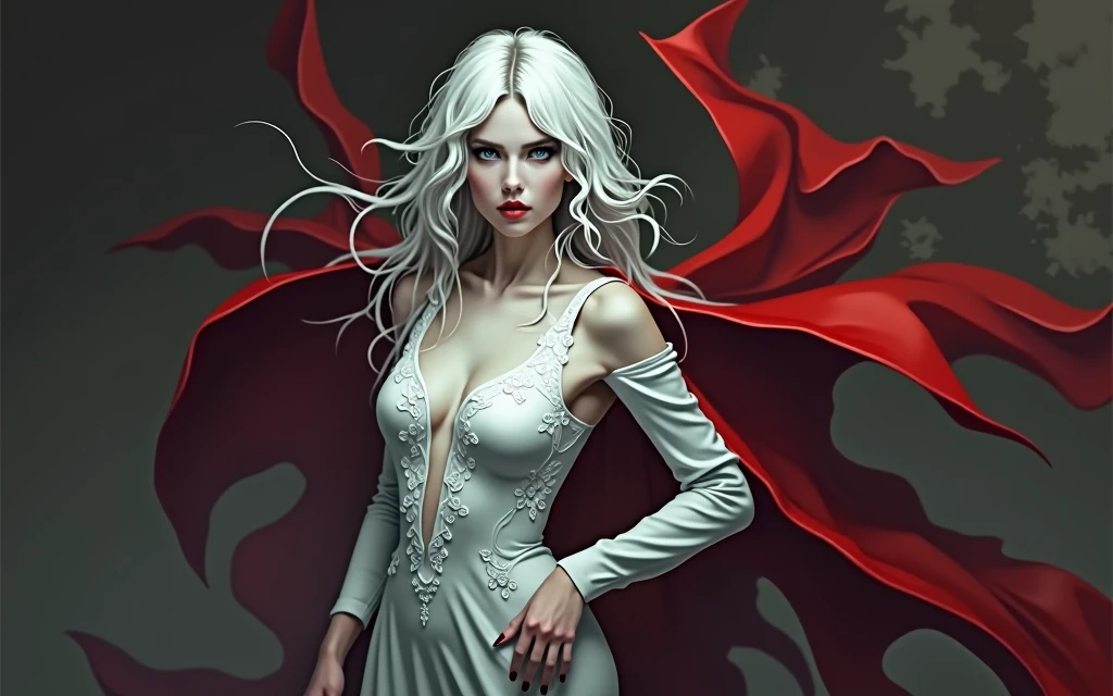 portrait of femme_fatale, long_hair, realism,