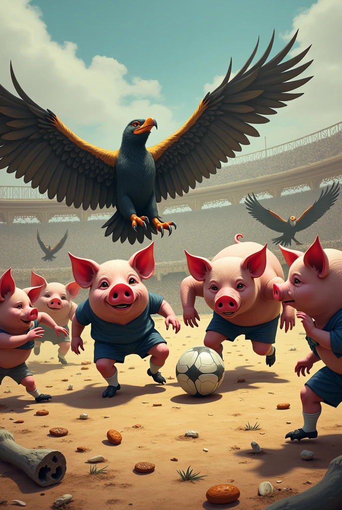Create a pig vs vulture football team