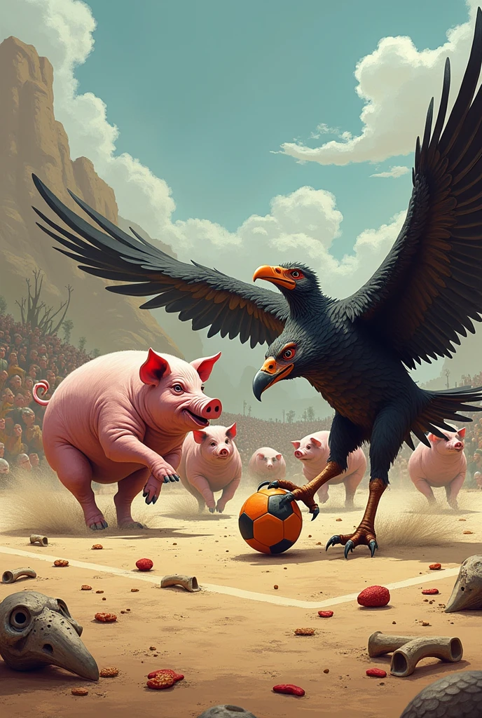 Create a pig vs vulture football team