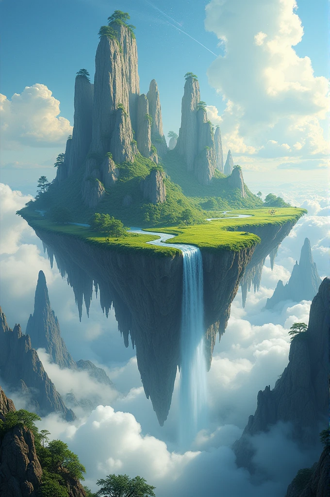 Create an image of a terrain in the sky