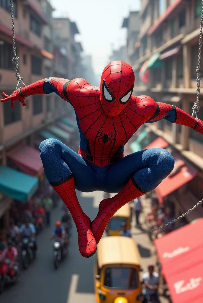 Spiderman on the Indian street