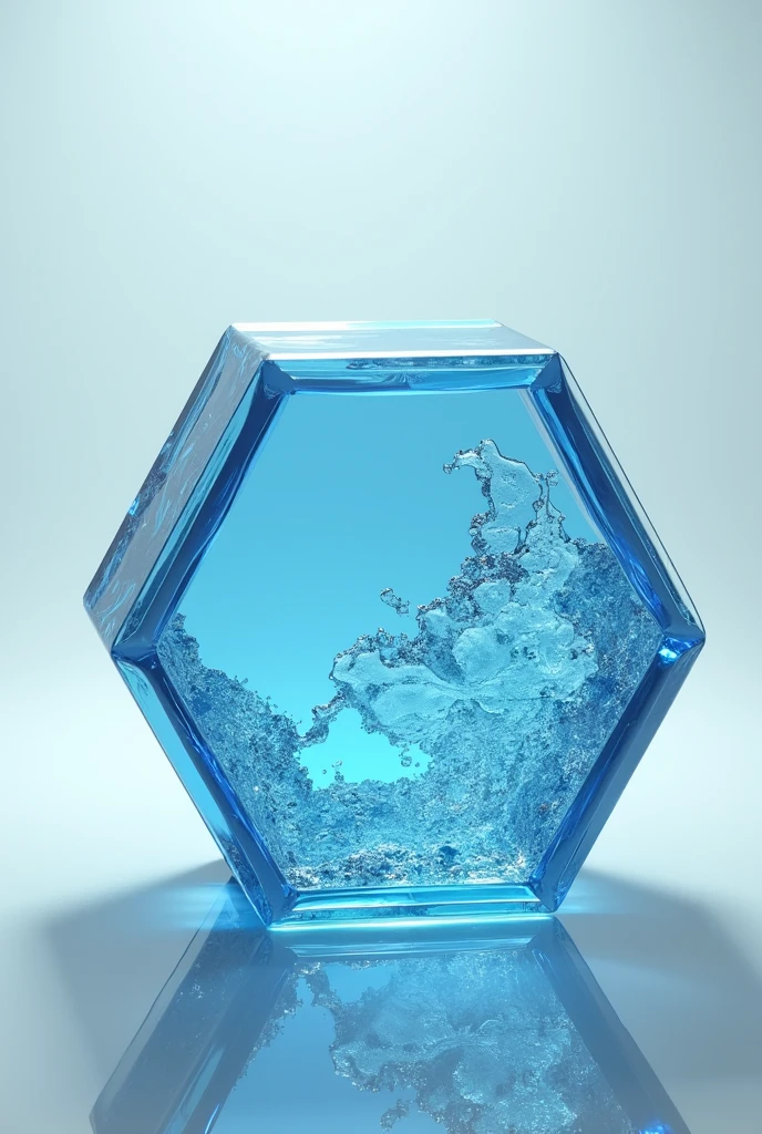 Make the representation of the air in an octahedron that looks more plastic to put in a model with a structure. Use the color that has the texture of water.
