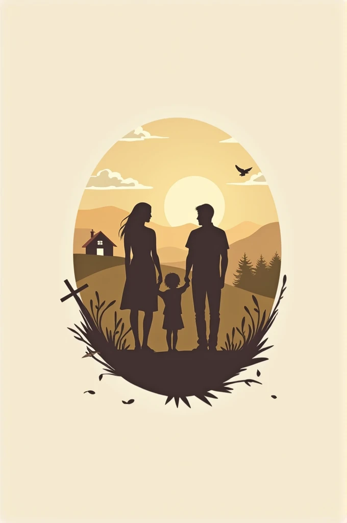 Create a logo representing a blessed Christian family home