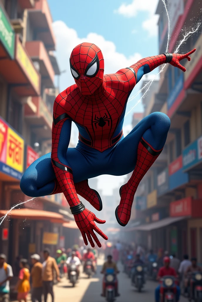 Spiderman on the Indian street