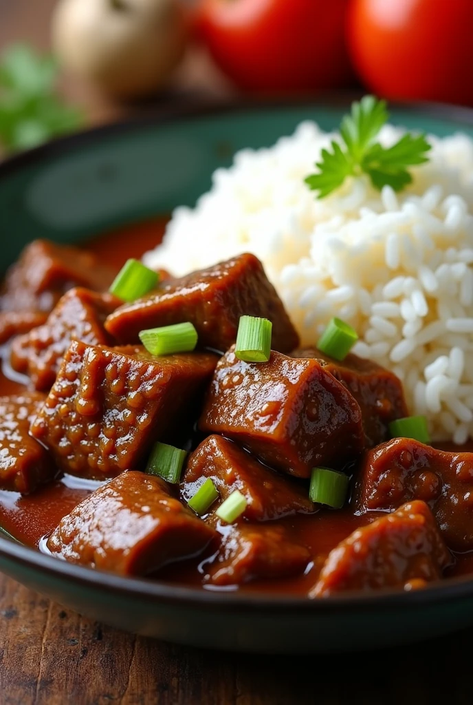 Pares with rice full picture