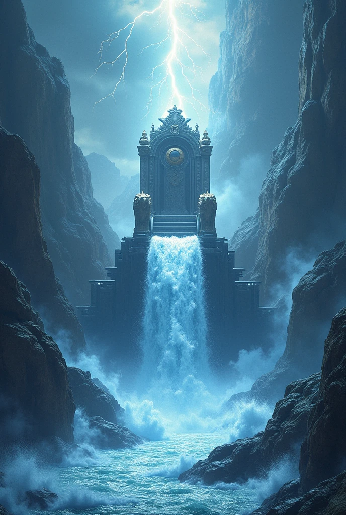 image of a violent river flowing from the throne of God