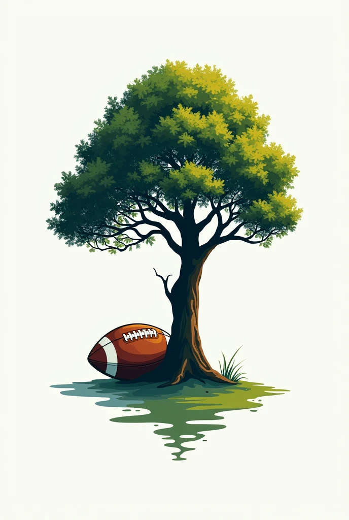 Football logo with tree on the side