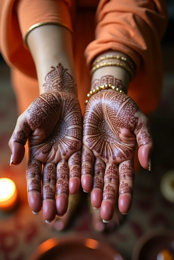 generate more Karwa Chauth Special mehndi design on hand