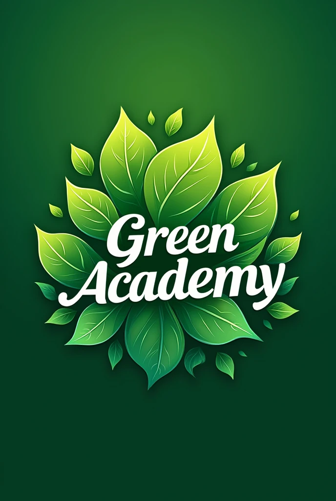 Create logo with name "Green academy" com tons de verde
