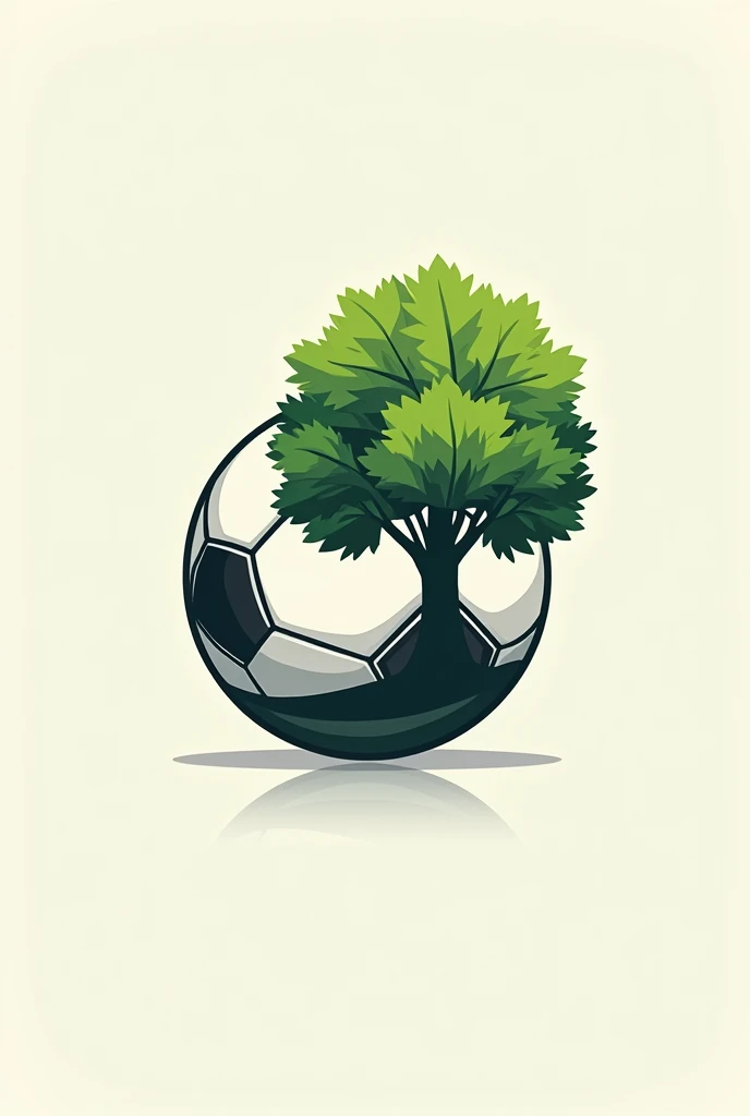 Soccer logo with tree on the side