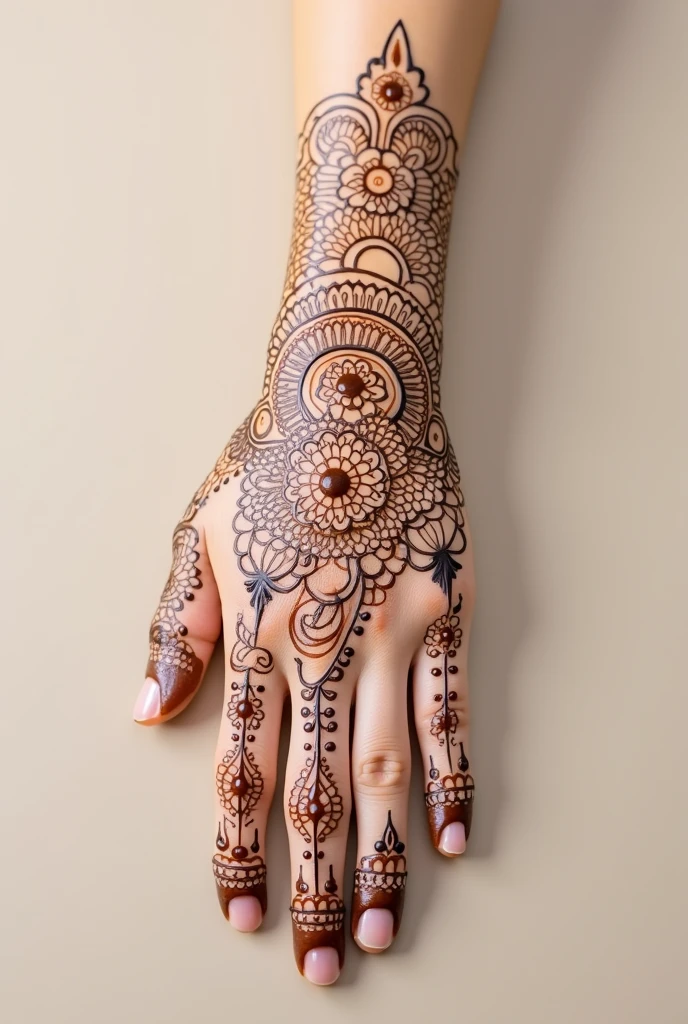 generate more Gol Tikki mehndi design on hand