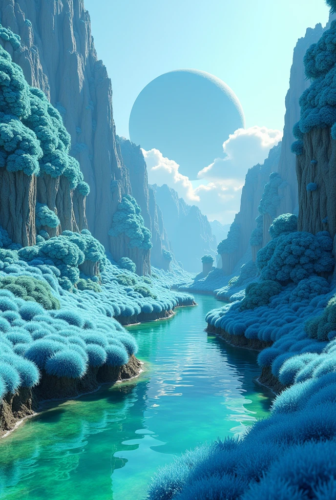 Make a planet where the straw is blue and the water is green (The trees are also blue*
The water is green