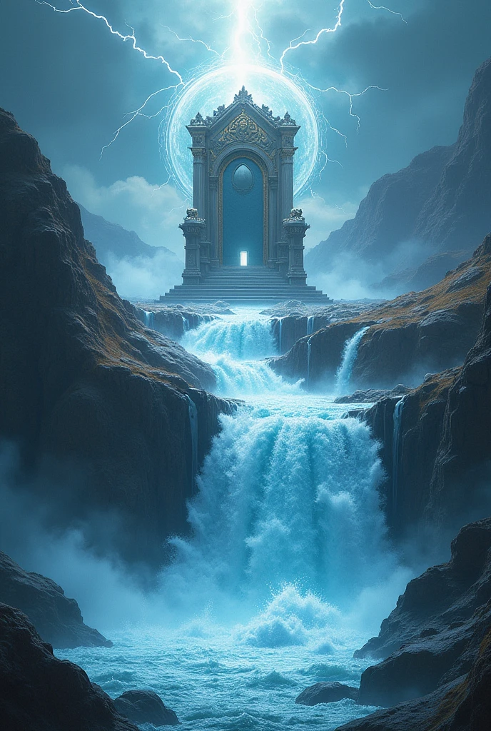 image of a violent river flowing from the throne of God