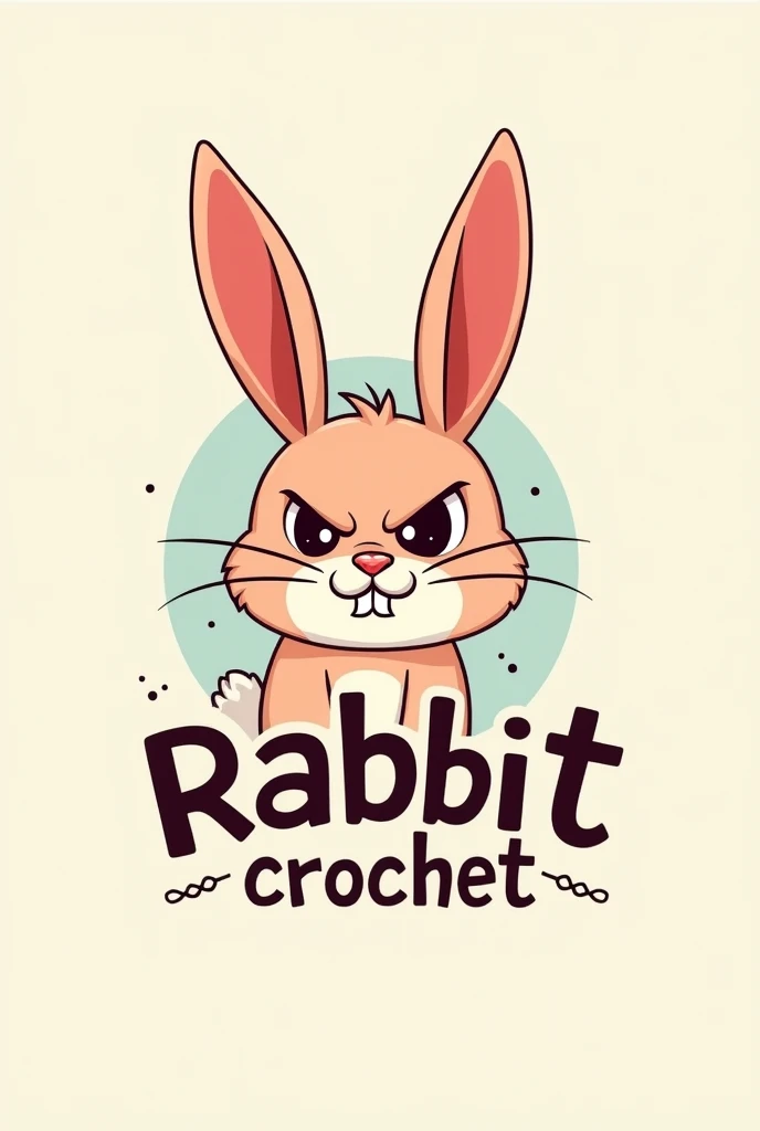 A logo of an angry but cute rabbit that says: rabbit crochet
