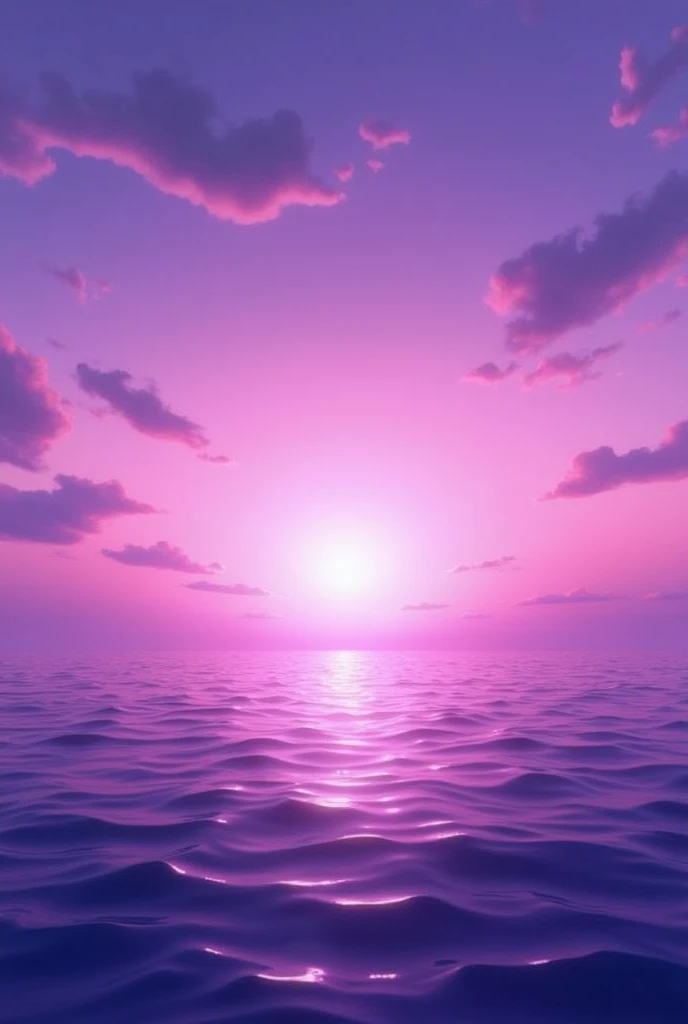 Picture of sunset at the sea with purple tone and no people