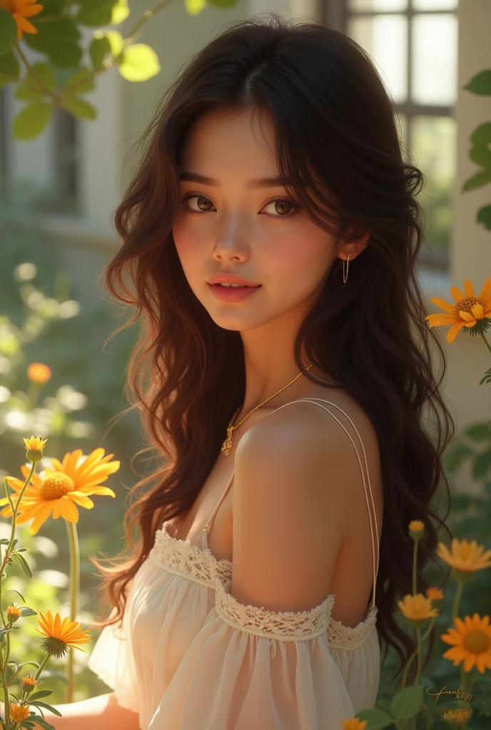 creer moi une joli fille brune 
