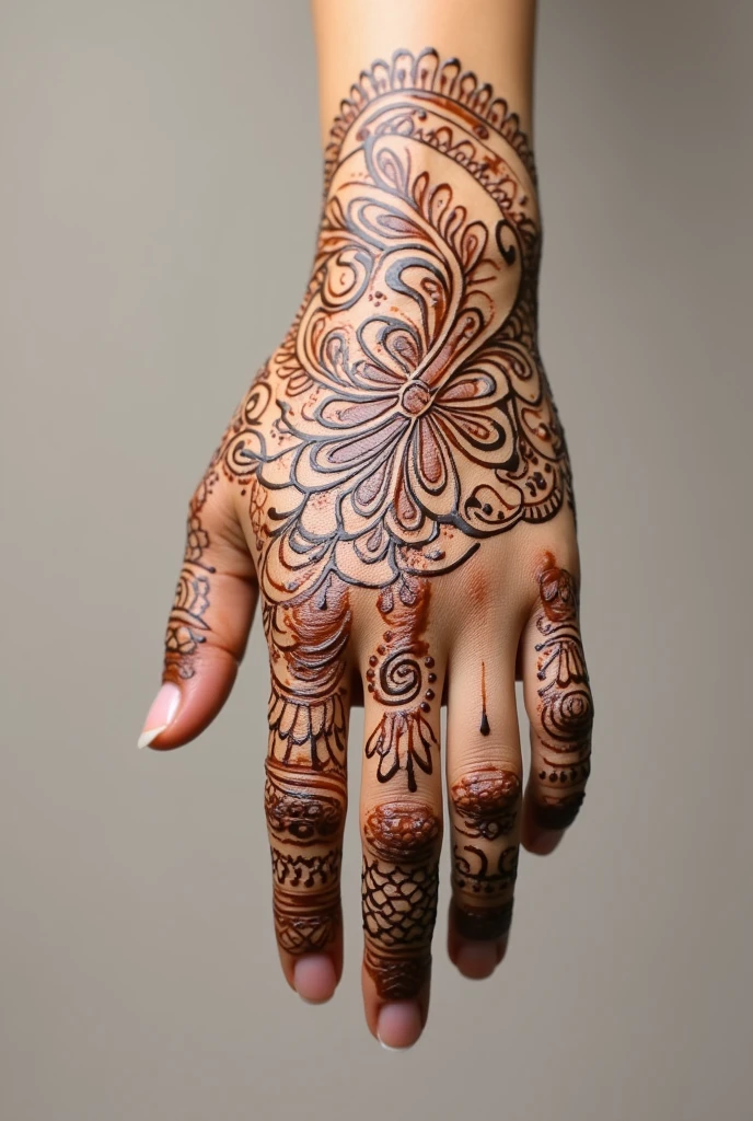 generate unique Rajasthani mehndi design on hand