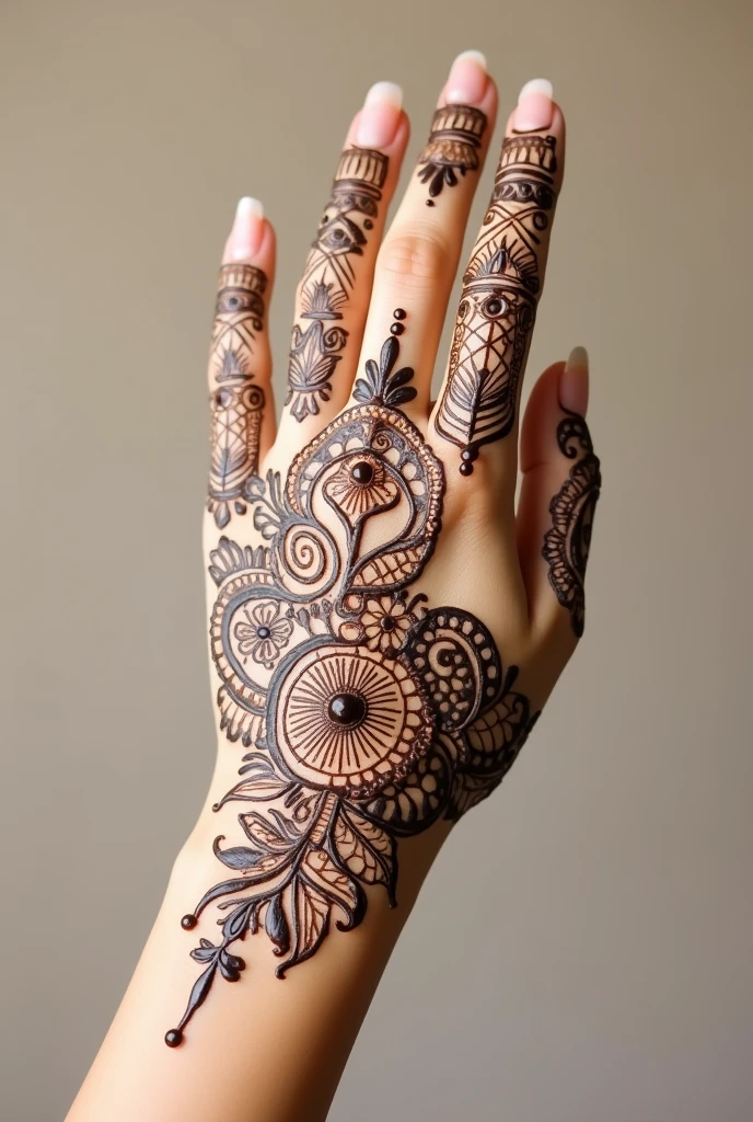 generate unique Rajasthani mehndi design on hand