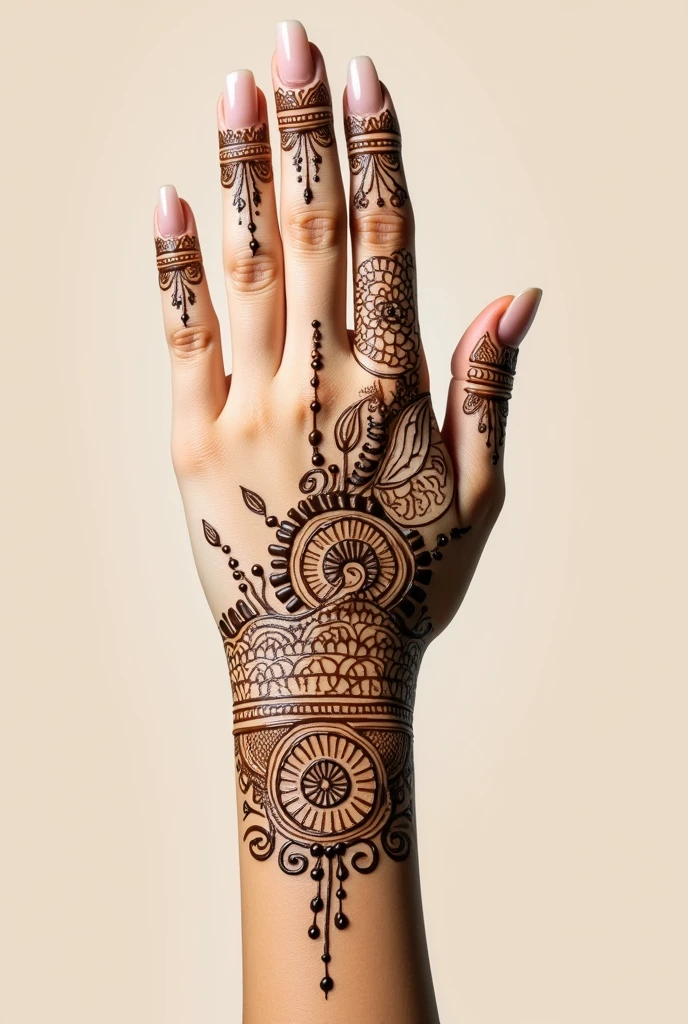 generate more unique Arabic mehndi design on hand