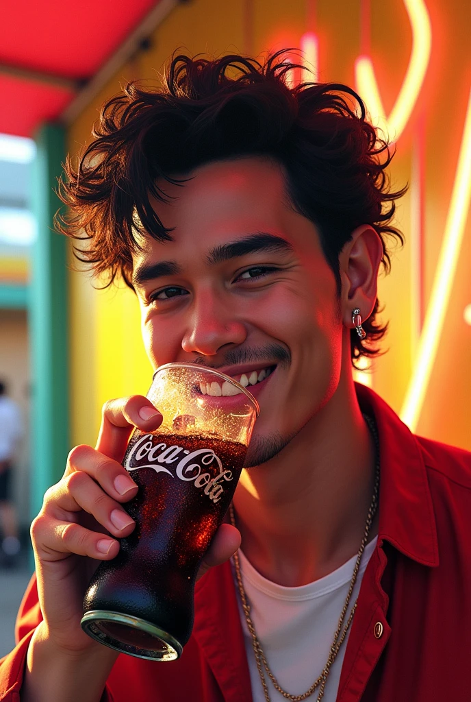 Luan Santana drinking Coca Cola