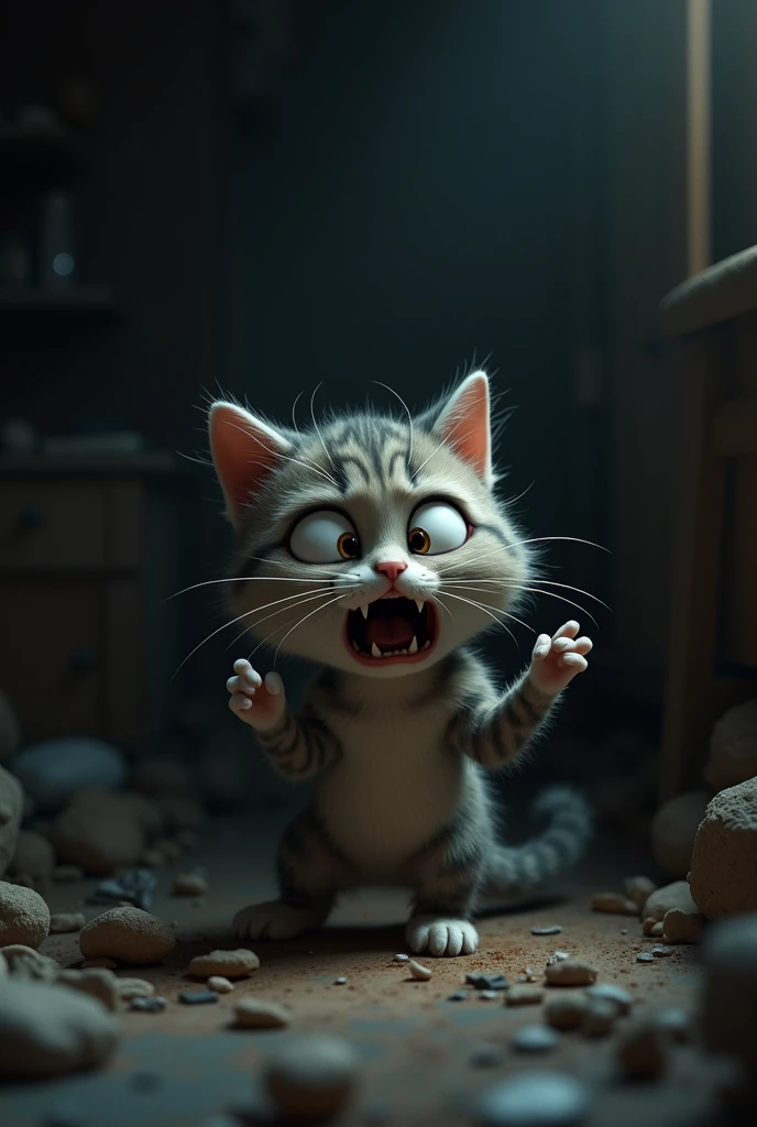Cat crying when got slap