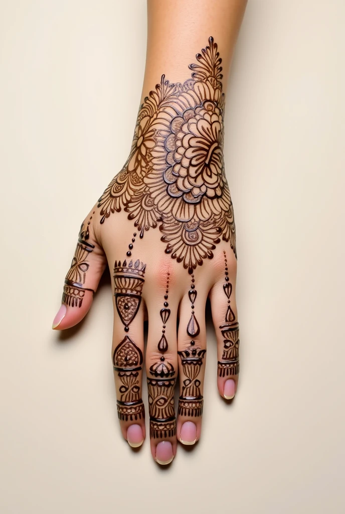 generate more unique Arabic mehndi design on hand